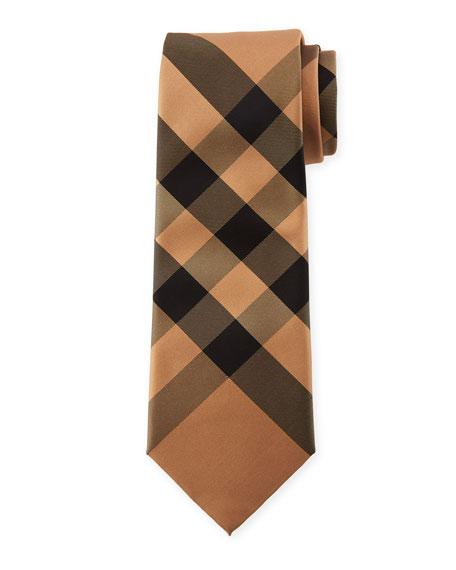 burberry modern cut check silk tie