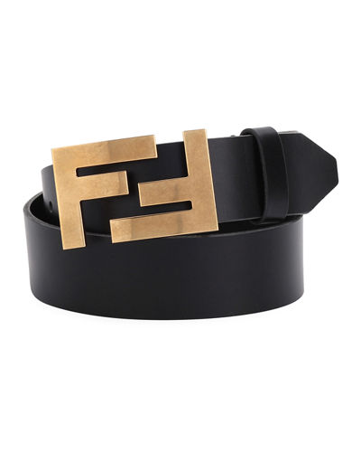 Fendi Double-F Buckle Leather Belt- All 