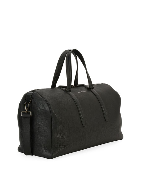 Salvatore Ferragamo Firenze Leather Weekender Duffel Bag, Gray—-$2,400 ...