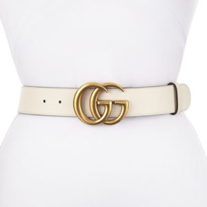 Gucci Female Leather Belt with GG Buckle