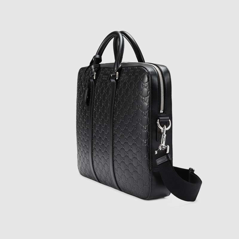 gucci signature leather briefcase