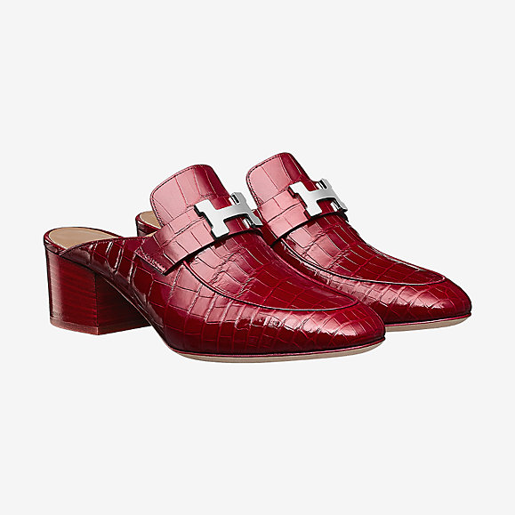 red hermes loafers