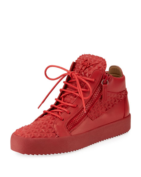 Pyramid Leather Mid-Top Sneaker 