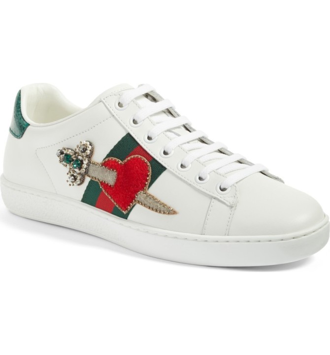 gucci new ace heart sneakers
