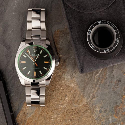 ROLEX MILGAUSS GREEN SAPPHIRE CRYSTAL 116400GV - Image 7