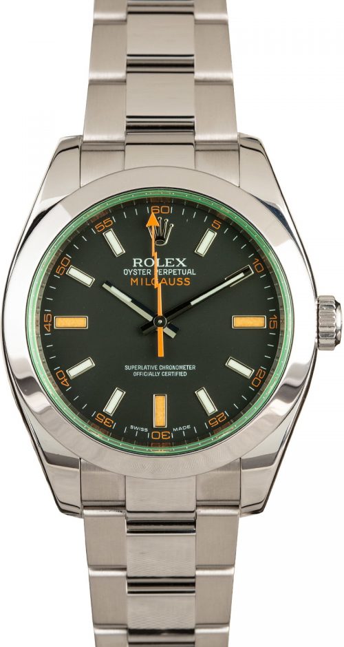 ROLEX MILGAUSS GREEN SAPPHIRE CRYSTAL 116400GV