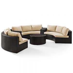 Crosley Catalina 6pc. Wicker Outdoor Sectional Set