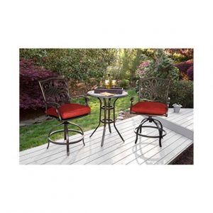 Hanover Traditions 3-Piece High-Dining Bistro Set in Red Red Bronze