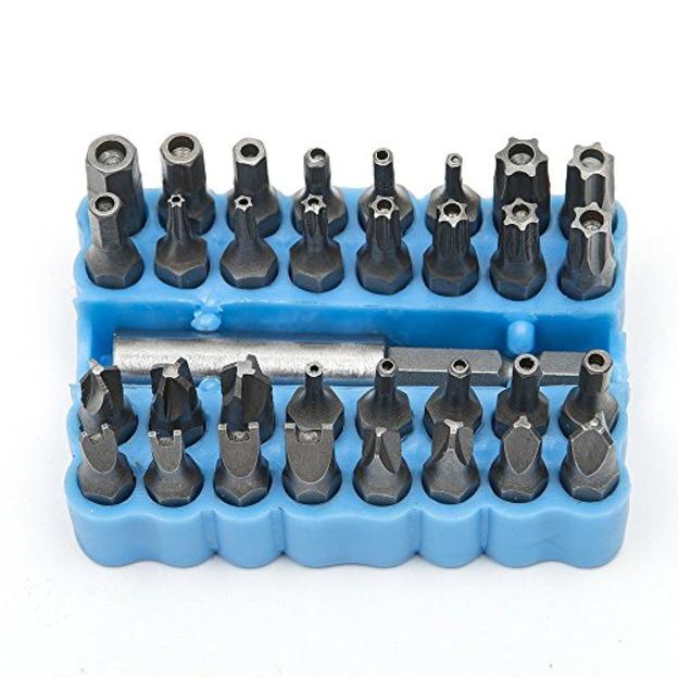 Tonsiki 33 Pcs Security Bit Set Tamper Proof Torx Hex Star Screwdriver All Travel Essentials